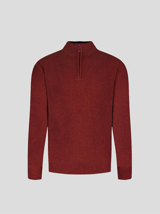 Pull Camionneur Laine Orange Foncé Grande Taille