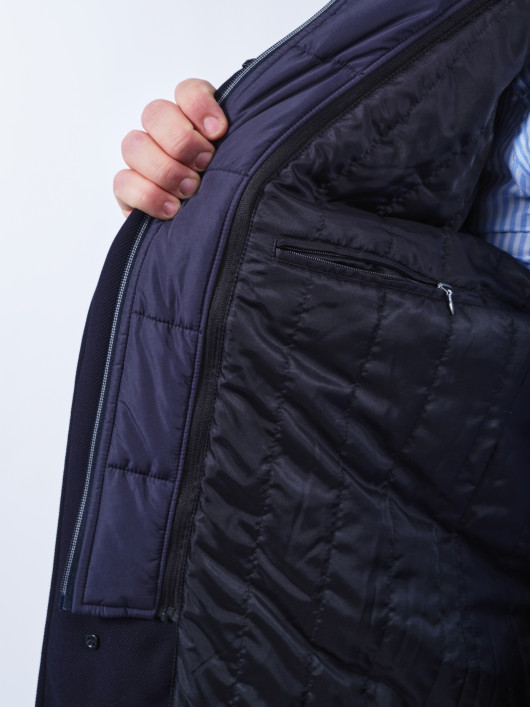 Manteau Armuré Grande Taille Bleu Marine