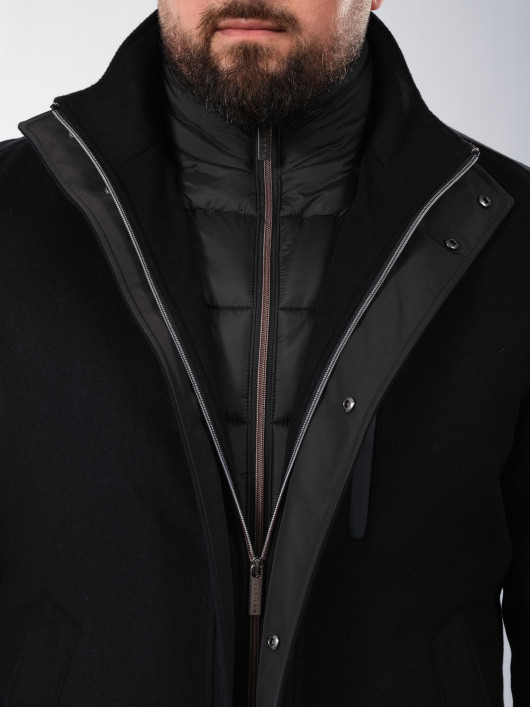 Parka Lainage Parementure Amovible Rainseries Noire Bugatti