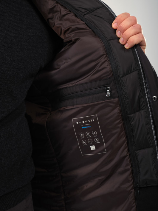 Parka Lainage Parementure Amovible Rainseries Noire Bugatti