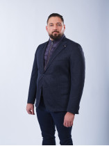 Veste Maille Effet Tweed Grande Taille Marine