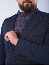 Veste Maille Effet Tweed Grande Taille Marine