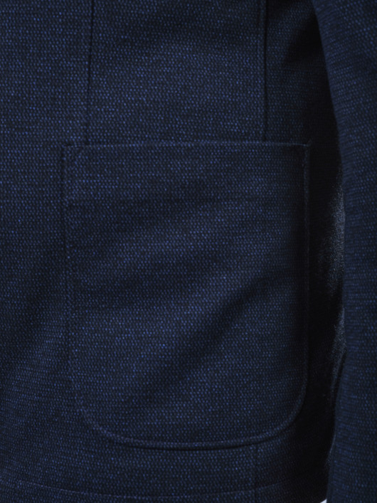 Veste Maille Effet Tweed Grande Taille Marine