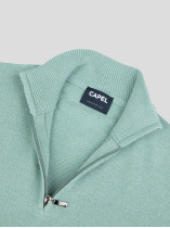 Pull Lino Cachemire Col Camionneur Vert Pastel Capel Grande Taille homme grande taille - Capelstore