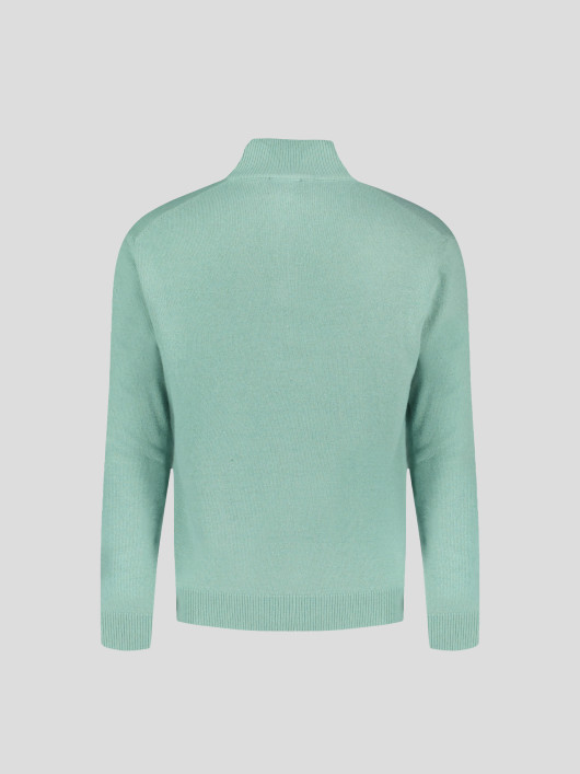 Pull Lino Cachemire Col Camionneur Vert Pastel Capel Grande Taille homme grande taille - Capelstore