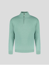 Pull Lino Cachemire Col Camionneur Vert Pastel Capel Grande Taille homme grande taille - Capelstore