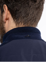 Cardigan Zippé Mix Matière Grande Taille Marine