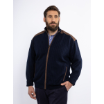 Cardigan Zippé Cachemire Grande Taille Marine