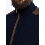 Cardigan Zippé Cachemire Grande Taille Marine