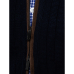 Cardigan Zippé Cachemire Grande Taille Marine