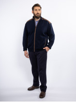 Cardigan Zippé Cachemire Grande Taille Marine