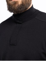 Pull Col Camionneur Laine Mérinos Grande Taille Noir