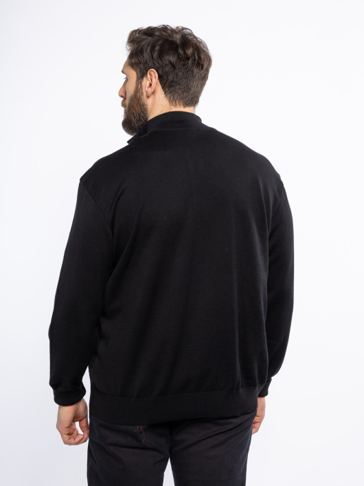 Pull Col Camionneur Laine Mérinos Grande Taille Noir