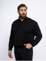 Pull Col Camionneur Laine Mérinos Grande Taille Noir