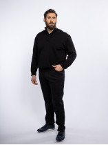 Pull Col Camionneur Laine Mérinos Grande Taille Noir