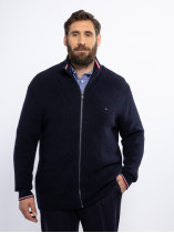 Cardigan Zippé En Coton Grande Taille Marine