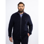 Cardigan Zippé En Coton Grande Taille Marine
