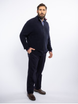 Cardigan Zippé En Coton Grande Taille Marine