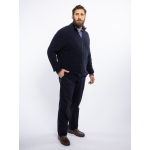 Cardigan Zippé En Coton Grande Taille Marine
