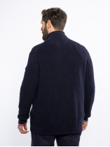 Cardigan Zippé En Coton Grande Taille Marine