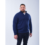 Pull Lino En Laine Col Camionneur Grande Taille Bleu Foncé | Capelstore