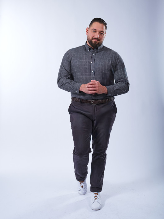 Chemise Flanelle A Carreaux Grande Taille Gris