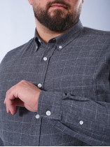Chemise Flanelle A Carreaux Grande Taille Gris