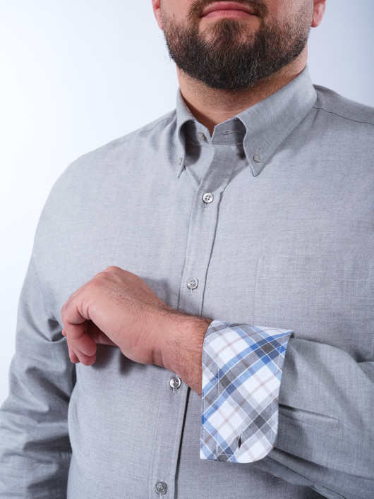 Chemise Flanelle Grande Taille Gris