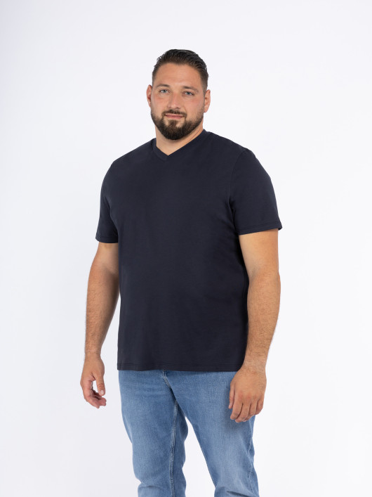 T-shirt Col V Grande Taille Marine