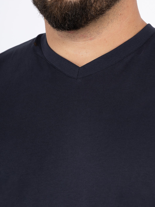 T-shirt Col V Grande Taille Marine