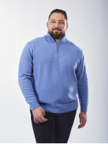 Pull Lino Col Camionneur Laine Grande Taille Bleu Clair | Capelstore