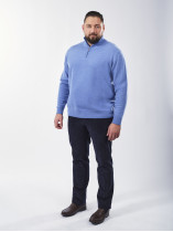 Pull Lino Col Camionneur Laine Grande Taille Bleu Clair | Capelstore