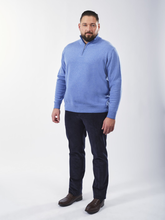 Pull Lino Col Camionneur Laine Grande Taille Bleu Clair | Capelstore