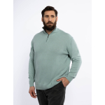 Pull Lino Cachemire Col Camionneur Vert Pastel Capel Grande Taille homme grande taille - Capelstore
