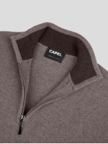 Pull Lino Laine et Cachemire Col Camionneur Grande Taille Marron