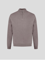 Pull Lino Laine et Cachemire Col Camionneur Grande Taille Marron