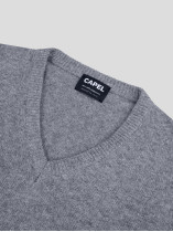 Pull Col V en Laine Grande Taille Gris