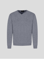 Pull Col V en Laine Grande Taille Gris