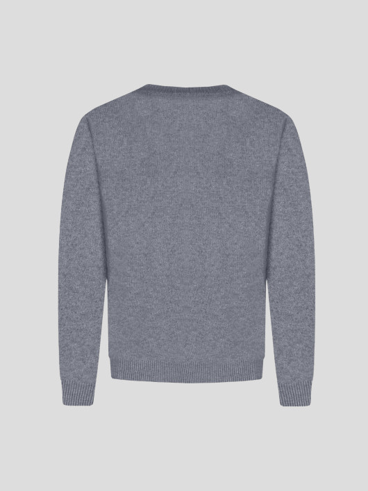Pull Col V en Laine Grande Taille Gris