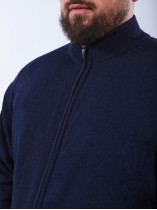 Cardigan Zippé Laine et Cachemire Grande Taille Marine