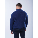 Pull Lino En Laine Col Camionneur Grande Taille Bleu Foncé | Capelstore