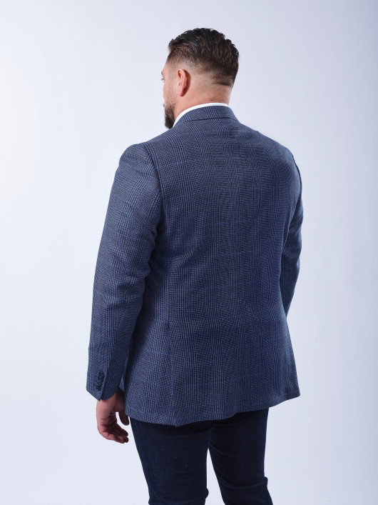 Veste A Carreaux Grande Taille Bleu Marine