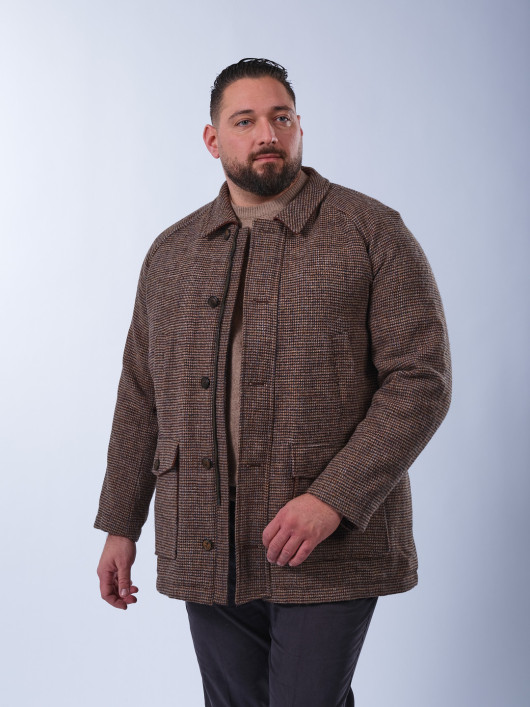 Parka Laine Harris Tweed Grande Taille Camel