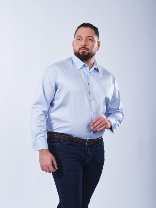 Chemise Coton Grande Taille Bleu | Capelstore