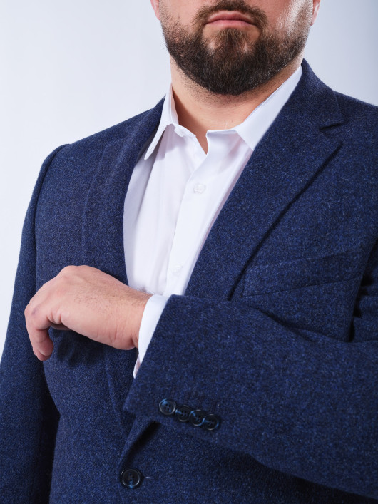 Veste Laineuse Grande Taille Bleu Foncé | Capelstore