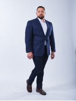 Veste Laineuse Grande Taille Bleu Foncé | Capelstore