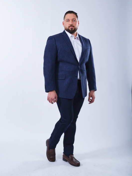 Veste Laineuse Grande Taille Bleu Foncé | Capelstore