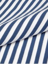 Polo Piqué Rayé Grande Taille Marine et Blanc