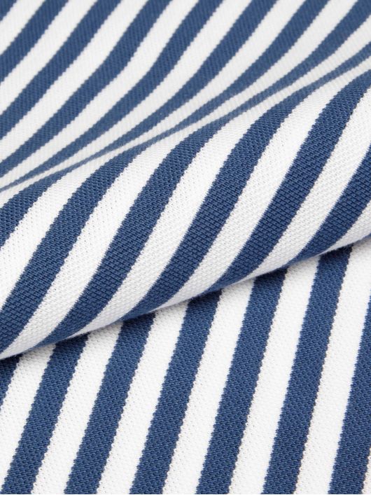 Polo Piqué Rayé Grande Taille Marine et Blanc