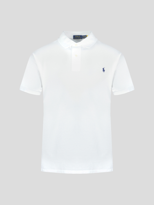 Polo Piqué Uni Grande Taille Blanc
